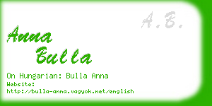 anna bulla business card